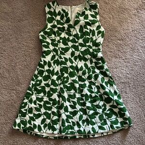 Kate Spade White and Green Leaf Dress